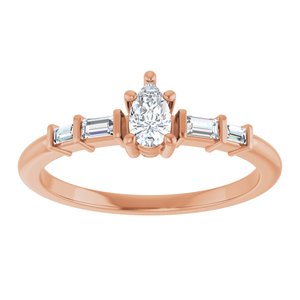 18K Rose Gold 5x3 mm Pear Ring Mounting – image 5
