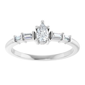 Platinum 5x3 mm Pear Ring Mounting – image 5