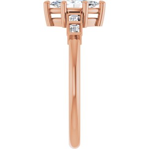 14K Rose Gold 8x4 mm Marquise Ring Mounting – image 7