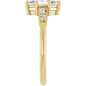 18K Yellow Gold 8x4 mm Marquise Ring Mounting – image 7