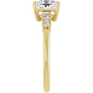 14K Yellow Gold 5.5x5.5 mm Square Ring Mounting – image 7