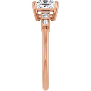 14K Rose Gold 5.5x5.5 mm Square Ring Mounting – image 7