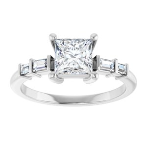 Sterling Silver 5.5x5.5 mm Square Ring Mounting – image 5