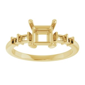 14K Yellow Gold 5.5x5.5 mm Square Ring Mounting – image 6