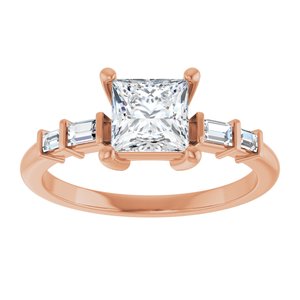 18K Rose Gold 5.5x5.5 mm Square Ring Mounting – image 5