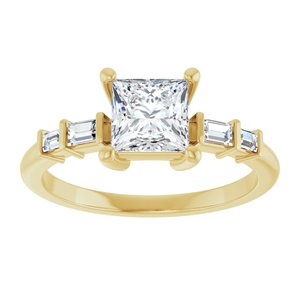 14K Yellow Gold 5.5x5.5 mm Square Ring Mounting – image 5