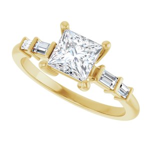 14K Yellow Gold 5.5x5.5 mm Square Ring Mounting – image 8