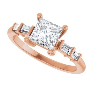 14K Rose Gold 5.5x5.5 mm Square Ring Mounting – image 8