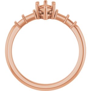 10K Rose Gold 8x4 mm Marquise Ring Mounting – image 4