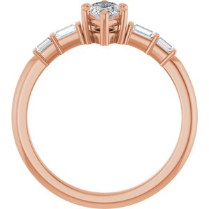 10K Rose Gold 8x4 mm Marquise Ring Mounting – image 3
