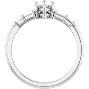 Platinum 8x4 mm Marquise Ring Mounting – image 4