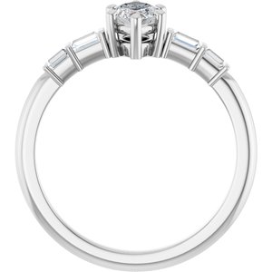 10K White Gold 8x4 mm Marquise Ring Mounting – image 3