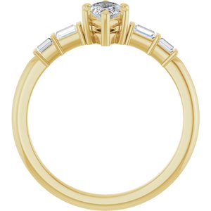 10K Yellow Gold 8x4 mm Marquise Ring Mounting – image 3