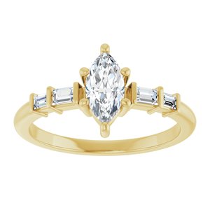 10K Yellow Gold 8x4 mm Marquise Ring Mounting – image 5