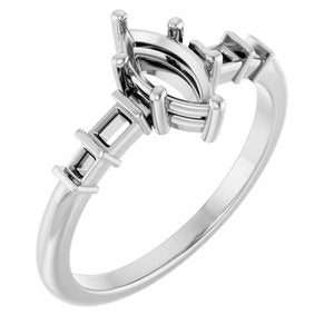 Continuum Sterling Silver 8x4 mm Marquise Ring Mounting – image 2