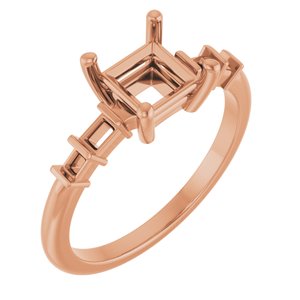 10K Rose Gold 5.5x5.5 mm Square Ring Mounting – image 2