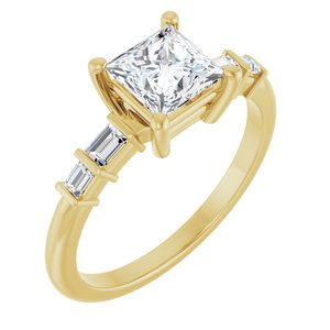14K Yellow Gold 5.5x5.5 mm Square Ring Mounting