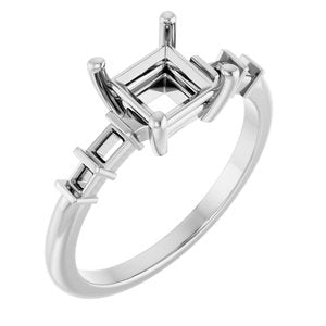 Sterling Silver 5.5x5.5 mm Square Ring Mounting – image 2