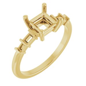 14K Yellow Gold 5.5x5.5 mm Square Ring Mounting – image 2