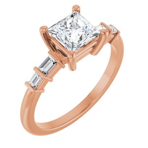 10K Rose Gold 5.5x5.5 mm Square Ring Mounting