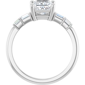 14K X1 White Gold 5.5x5.5 mm Square Ring Mounting – image 3