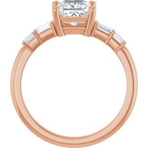 18K Rose Gold 5.5x5.5 mm Square Ring Mounting – image 3