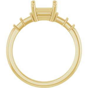 14K Yellow Gold 5.5x5.5 mm Square Ring Mounting – image 4