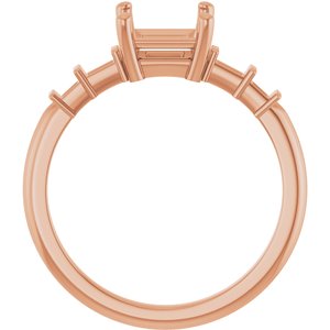 10K Rose Gold 5.5x5.5 mm Square Ring Mounting – image 4