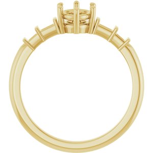 14K Yellow Gold 7x5 mm Oval Ring Mounting – image 4