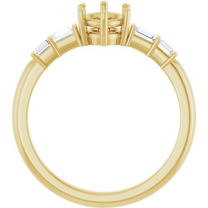 14K Yellow Gold 7x5 mm Oval 1/6 CTW Lab-Grown Diamond Semi-Set Ring – image 4