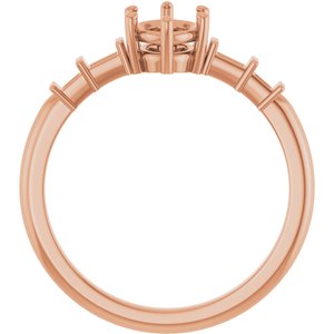 18K Rose Gold 7x5 mm Oval Ring Mounting – image 4