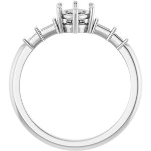 10K White Gold 7x5 mm Oval Ring Mounting – image 4