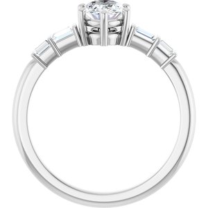 Platinum 7x5 mm Oval 1/6 CTW Lab-Grown Diamond Semi-Set Ring – image 3
