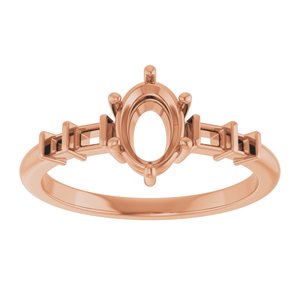 10K Rose Gold 7x5 mm Oval Ring Mounting – image 6