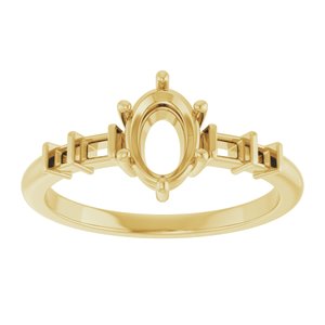 14K Yellow Gold 7x5 mm Oval Ring Mounting – image 6