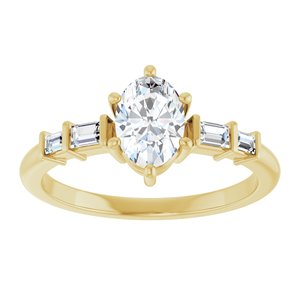 18K Yellow Gold 7x5 mm Oval Ring Mounting – image 5