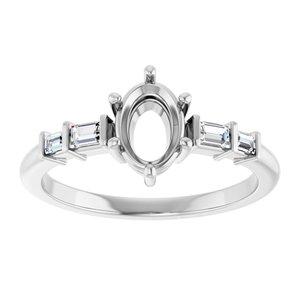 Platinum 7x5 mm Oval 1/6 CTW Lab-Grown Diamond Semi-Set Ring – image 6