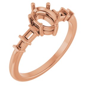 10K Rose Gold 7x5 mm Oval Ring Mounting – image 2