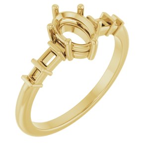 14K Yellow Gold 7x5 mm Oval Ring Mounting – image 2