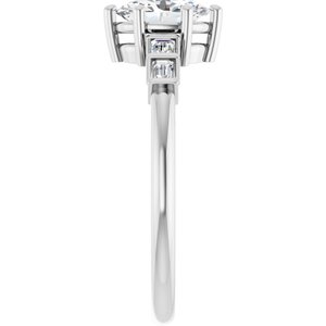 14K White Gold 7x5 mm Oval 1/6 CTW Natural Diamond Semi-Set Ring – image 7