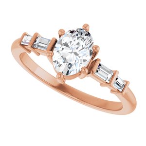 10K Rose Gold 7x5 mm Oval Ring Mounting – image 8