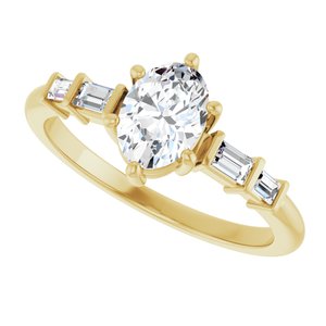 14K Yellow Gold 7x5 mm Oval Ring Mounting – image 8