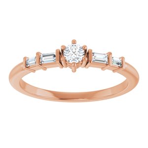 14K Rose Gold 3 mm Round Ring Mounting – image 5