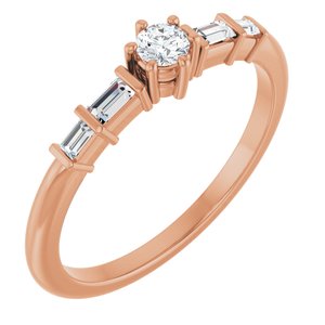 14K Rose Gold 3 mm Round Ring Mounting