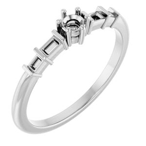 Sterling Silver 3 mm Round Ring Mounting – image 2