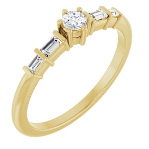 18K Yellow Gold 3 mm Round Ring Mounting