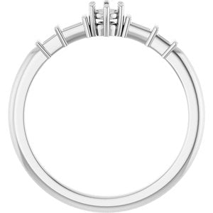 14K White Gold 3 mm Round Ring Mounting – image 4