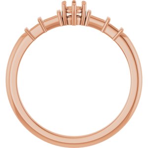 18K Rose Gold 3 mm Round Ring Mounting – image 4