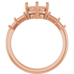 10K Rose Gold 7.4 mm Round Ring Mounting – image 4