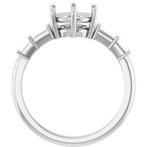 10K White Gold 7.4 mm Round Ring Mounting – image 4